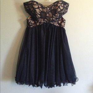 Navy Blue Lace Dress